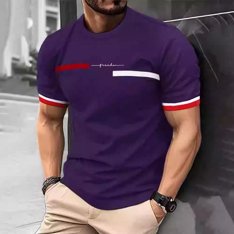 Men's Summer Business Leisure Comfortable Multi Style Fashionable 3D T-shirt- Soft Medium Stretch Polyester Fabric Summer Mens Relaxed Fit Clothing