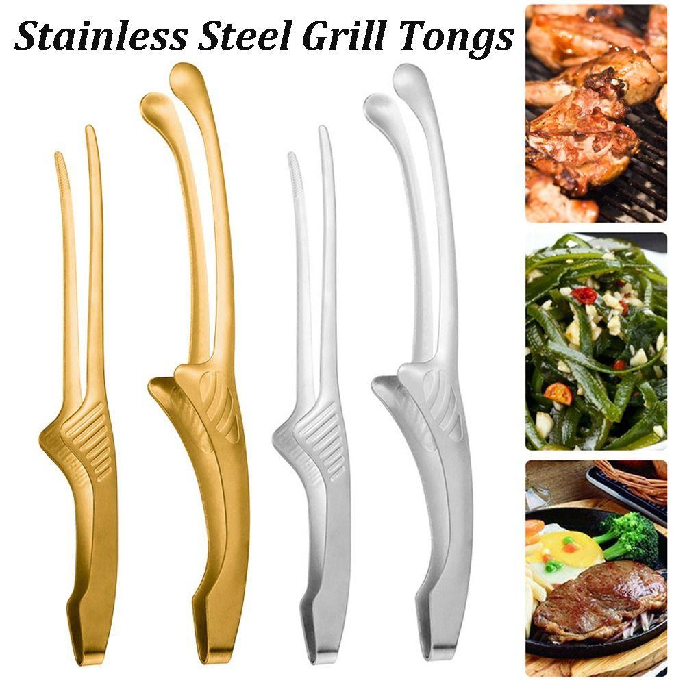 

BBQ Grill Tongs Steak Barbecue Clip New Food Clip 24.3cm золотий