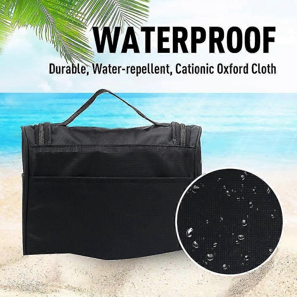 Toiletry Bag To Hang Up, Wash Bag, Cosmetic Bag With Hook - For Travel, Vacation, Outdoor (black)