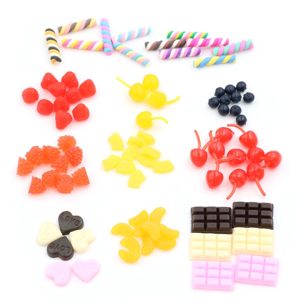New Simulation Food Fake Cherries Chocolate Cookie Stick Resin Miniature Art Flatback Cabochon DIY Decorative Craft Scrapbooking