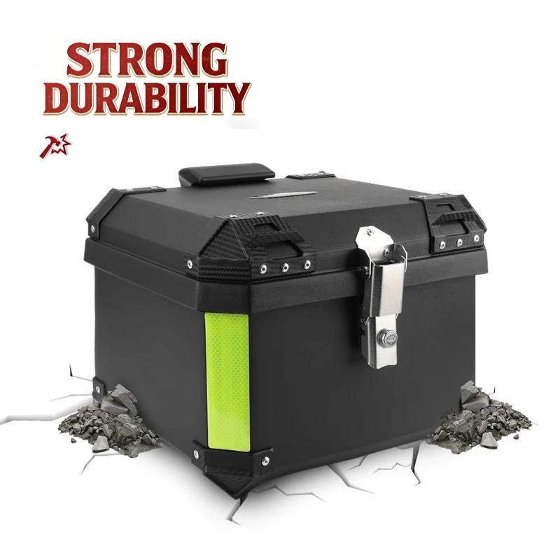 Universal 45L 57L Waterproof Motorcycle Top Box Tail Box Rear Luggage Items Trunk Storage Case Motorbike Toolbox Accessories