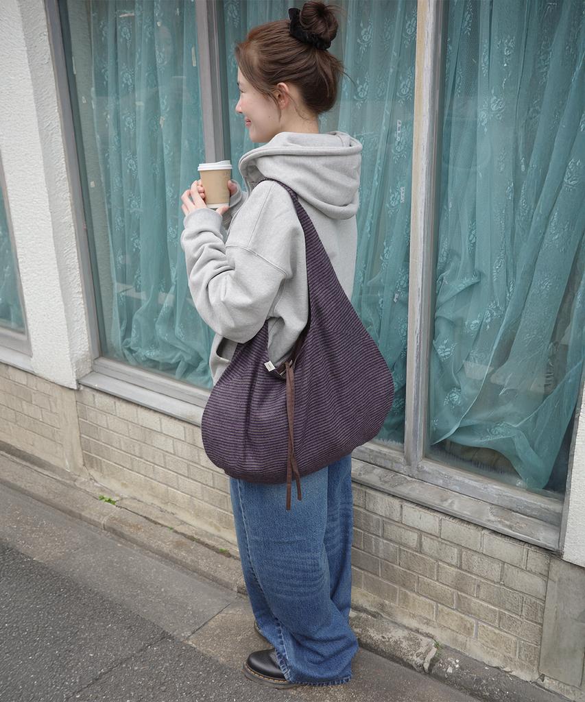 Naats Stripe Comfy Bag, Purple