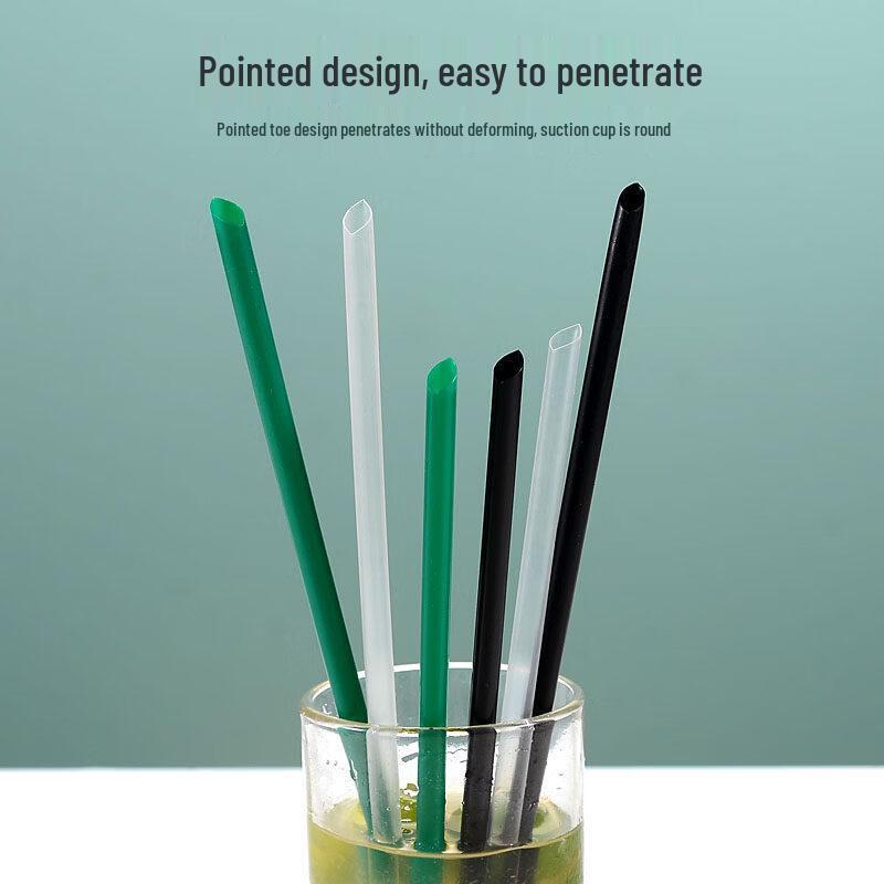 ZISIZ Disposable Long Thin Straight Bubble Tea Straw