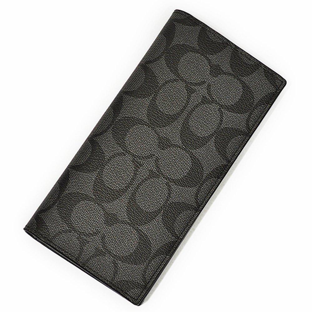 Coach F75013 Canvas Coated Long Wallet In Charcoal/Black [Used]