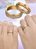 Gold Stripes Couple Rings 6mm 4mm Stainless Steel Contrast Color Jewelry Valentine's Day Gifts