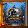 Outdoor Balcony Window Stickers Halloween Pumpkin Haunted House Static Stickers Waterproof PVC Castle Easy Application Decals Decals Removable