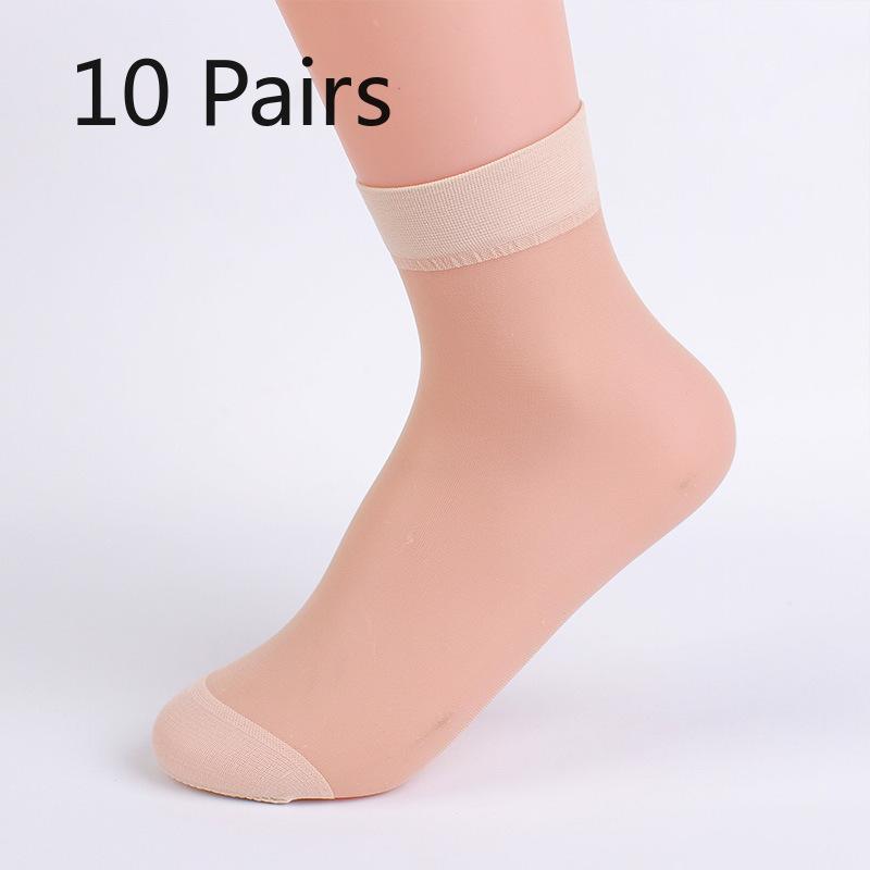 

10 пар женских тонких хрустальных чулок для весны и лета 10 Pairs телесный