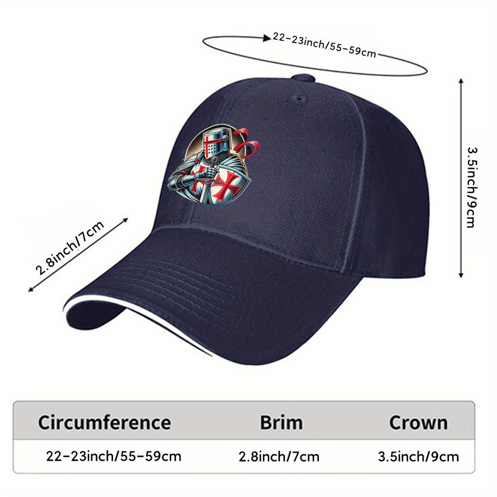 Crusader Templar Knight Red Cross Baseball Cap Polyester Sun Hat for Men and Women