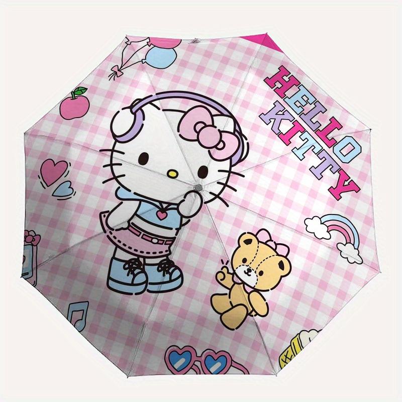1pc Hello Kitty Roundel Umbrella with Plastic Handle,Suitable for All Seasons Home Travel Outdoor UmbrellaSanlio353