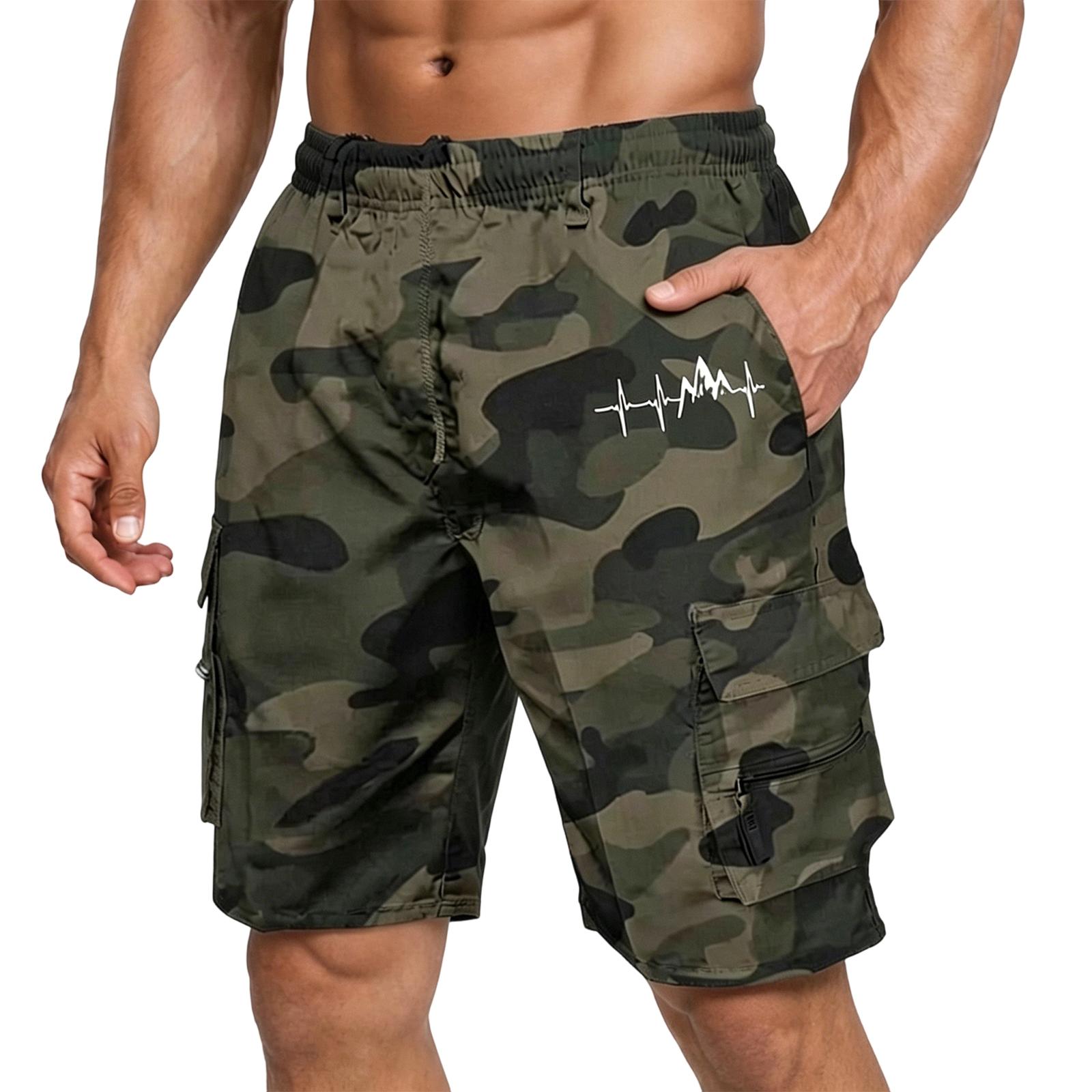 Men s Casual Loose Fit Multi Pocket Cargo Shorts S