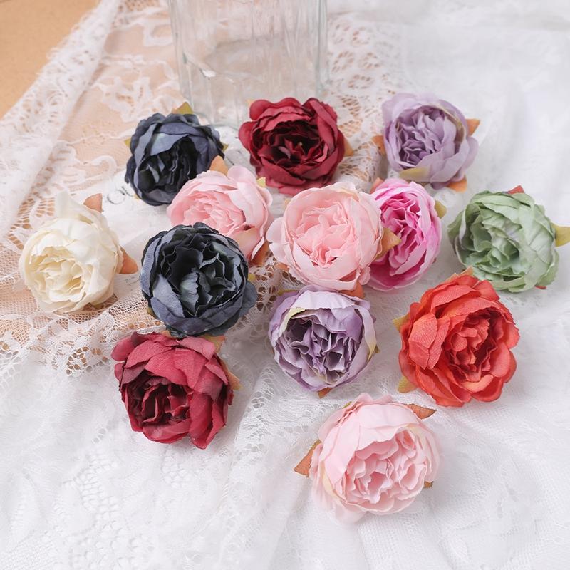 3/5/10Pcs High Quality Silk Artificial Rose Flower Head Artificial Flower Home Room Wedding Decoration DIY Garland Craft Flower