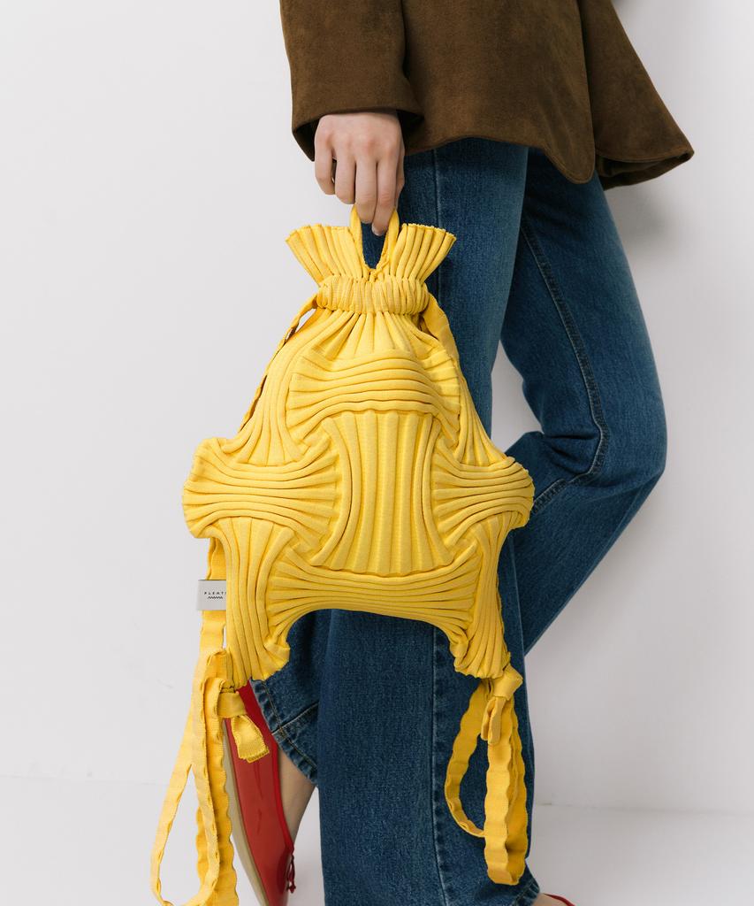 Pleatsmama New Bow Backpack Yellow