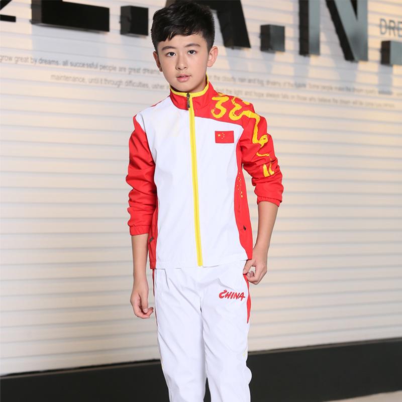 Unisex Spring/Autumn China Team Sports Jacket - Hiking Student and Group National Costume School Uniform