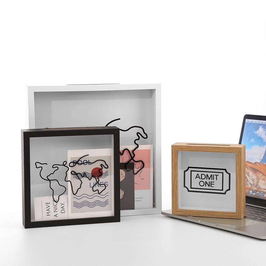 DIY Square Map Pattern Money-Saving Photo Frame Ornament