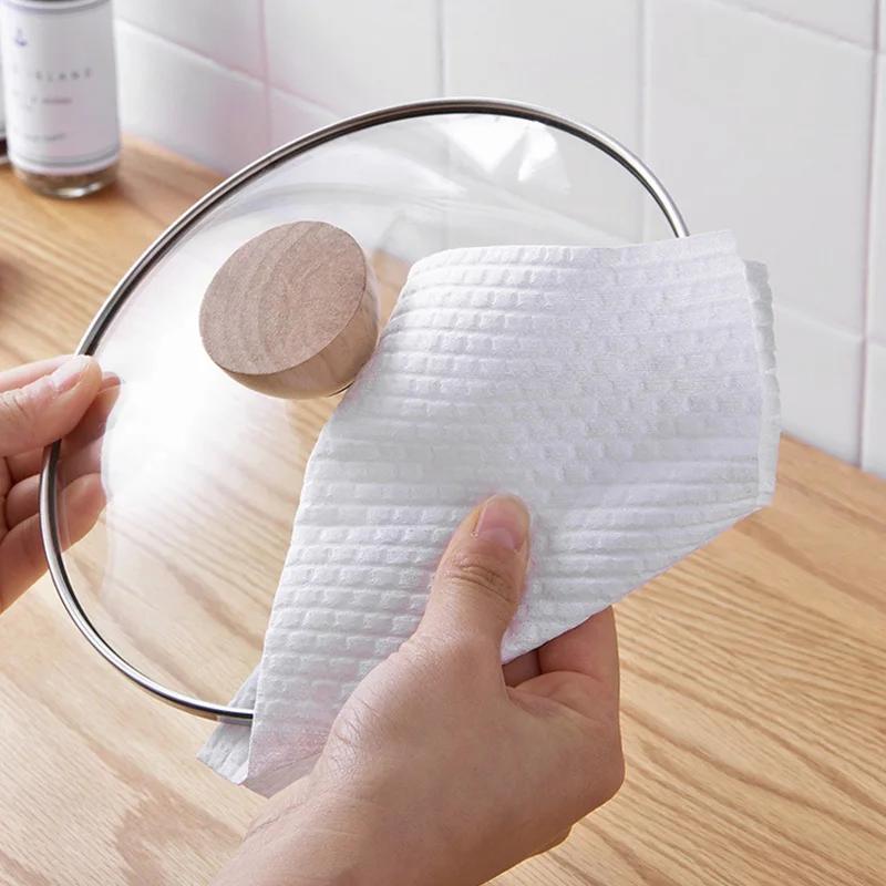 50pcs/roll Lazy Rag Disposable Cleaning Cloth Non-woven Dish Cloth Absorbent Paper Towel Kitchen Cleaning Supplies Rags