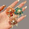 Pearl Peony Flower Brooch - Women's High-Class Concealed Waist Closure Pin with Anti-Glare Feature