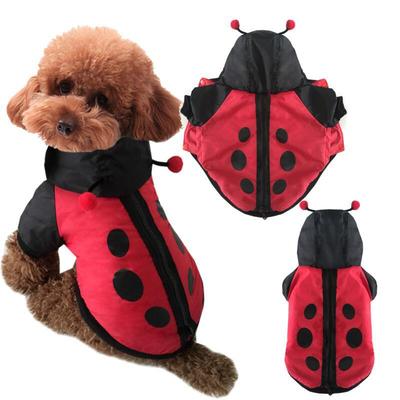 Abbigliamento per Animali Domestici, Giacca Imbottita in Cotone a Coccinella 3D per Cani di Halloween, Cappotto Divertente per Cuccioli