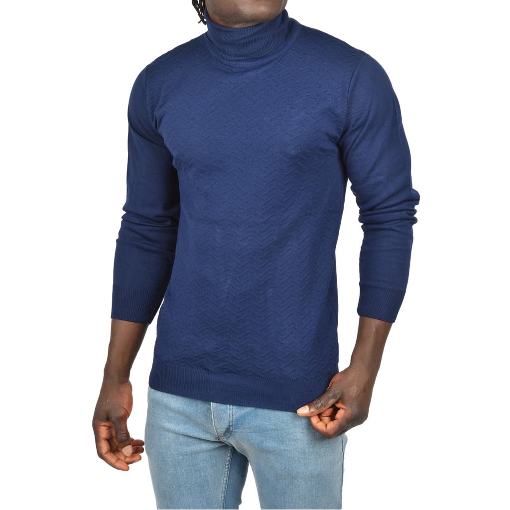 DeepSEA Zigzag Desenli Tam Balıkçı Yaka Dar Kesim Boğazlı Triko Kazak 2505497