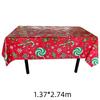Disposable Christmas Plastic Tablecloth Snowman Tree Print Waterproof Oil Proof for Restaurant Holiday Dinner Decorations