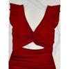 Solid Color Sexy  Ruffle Sleeve Cutout One Piece Swimsuit Twist Front Bathing Suit