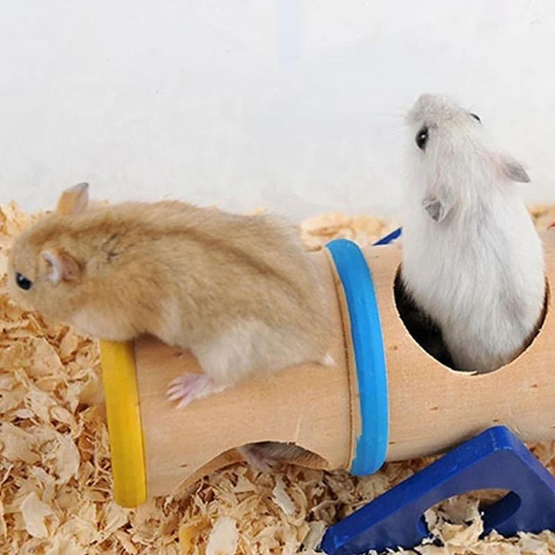 Pet Hamster Seesaw Sports Toy Wooden Porous Cage House Tunnel Tube Hamster Toy Hamster Product High Quality Home Accessories