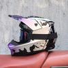 Red and Blue Downhill Helmet Off-Road Full Helmet Mountain Bike Riding Safety Helmet Unisex Bicycle Trail Helmet