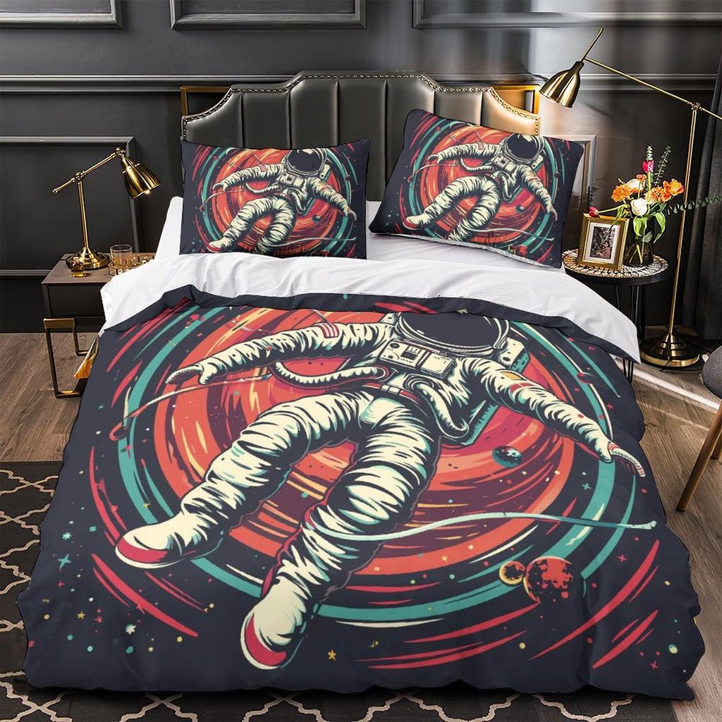 3D Astronaut Bedding Set, Boys Teens, Men's Down Duvet Cover, Pillowcase 2/3pcs, Space and Space Theme Cover, Birthday Gift