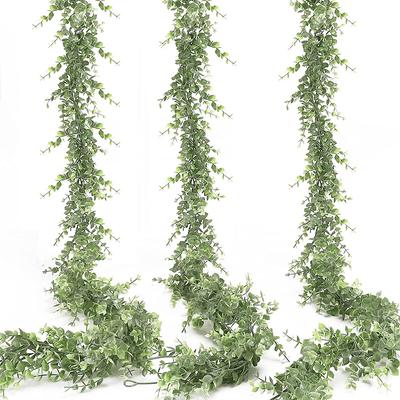 Artificial Eucalyptus Garland Rattan DIY  Wedding Arch Wall Background Decoration for Home Garden Ivy Hanging Green Fake Plants ZPG