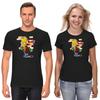 The Simpsons,Homer,Marge,Bart,Lisa Figure, Short Sleeve White-Black Men's / Women's T Shirt G813