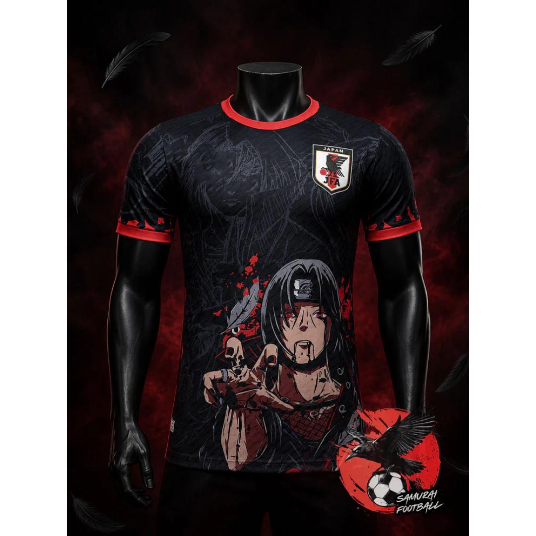Japanisches Trikot Itachis Tod - Naruto Shippuden Japanischer Anime Fußballtrikot Sommer Sport T-Shirt Kleidung Tee M black