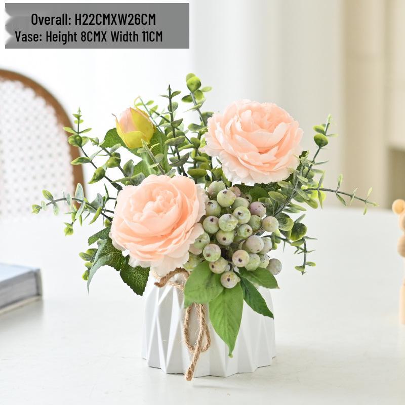 Artificial Flowers Desktop Ornament for Living Room and Dining Table Decoration