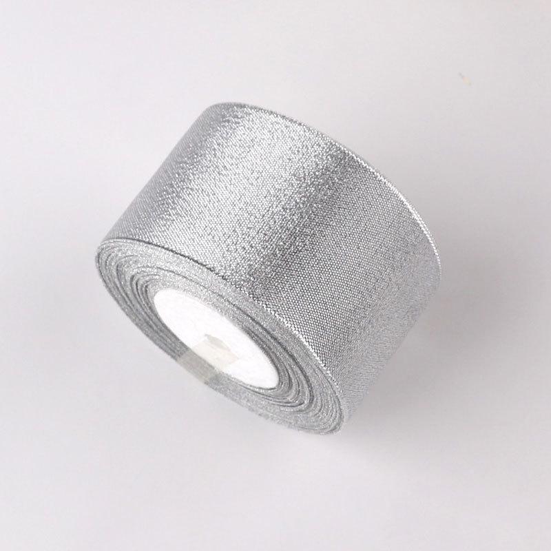 Satin Ribbon with Silver and Gold Glitter for Cake Decoration and Packaging