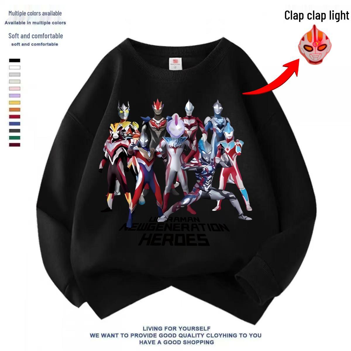 

Boys Ultraman Light-Up Hoodie: Sky Blue, Grey, Black, Red - Autumn Winter Collection 120 cm чёрный