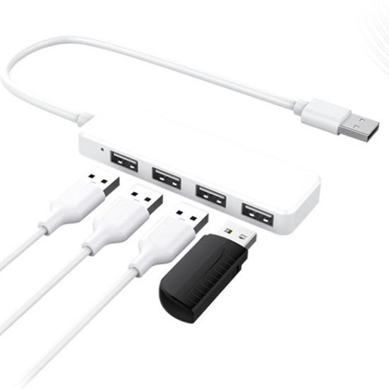 USB Port Hub Multifunctional Plug Play Compact 4-in-1 USB 2.0 Extension Adapter for Laptop