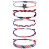American Independence Day Red, White & Blue Star Woven Bracelet