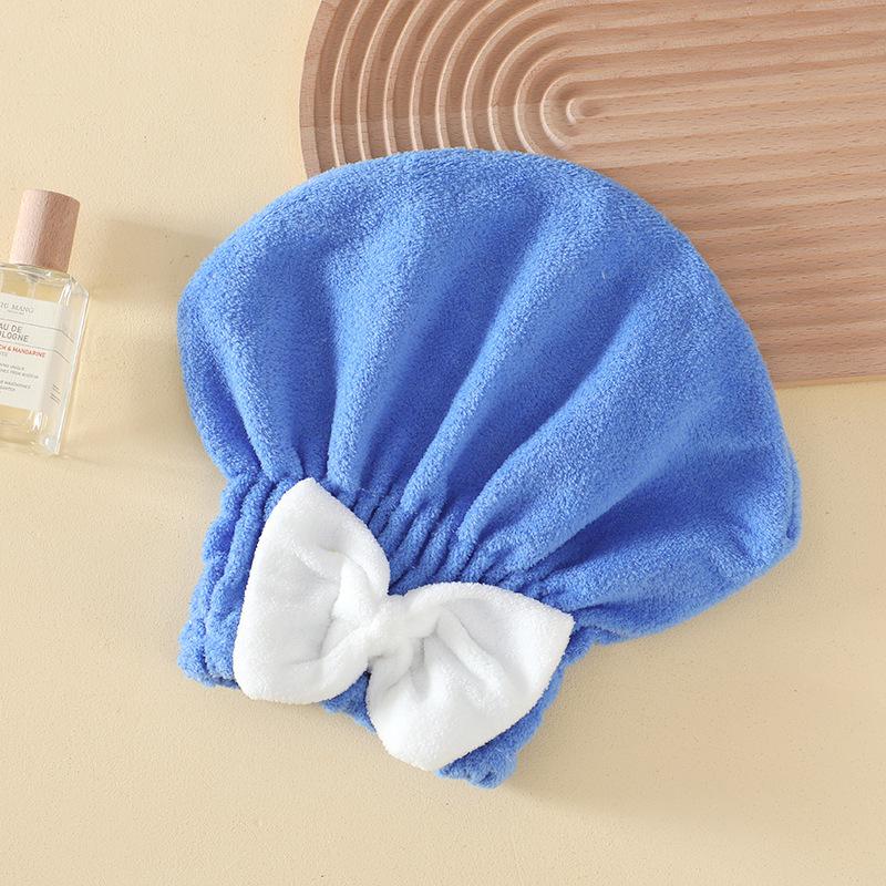 Enlarged Thickened Cute Coral Fleece Quick-Dry Hair Towel Wrap for Women As shown