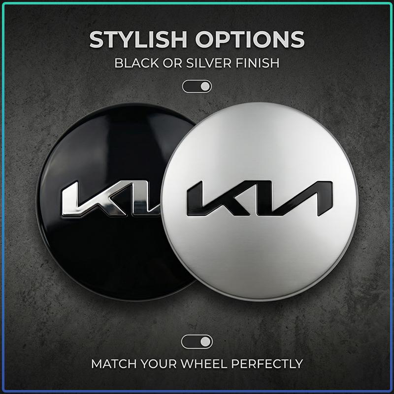 4 Pezzi 58MM Coprimozzi Centrali per Ruote Auto Badge Coprimozzo Cerchione Emblema Styling Per Kia Sauer CUB CEED Cerato Forte K8 K900 Optima Picanto RIO VG Ray EV