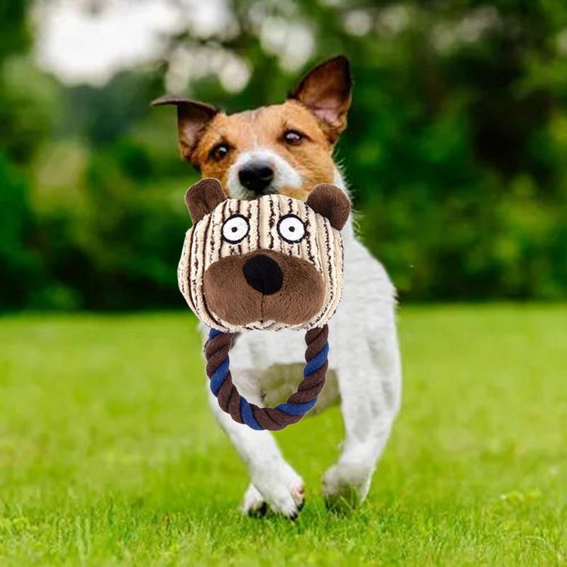 Squeaky Animal Dog Toys Cartoon Dog Squeaky Toys Plush Dog Toy Wear-Resistant Plush Dogs Chew Toy Stuffed Dog Toys For Pet Dogs