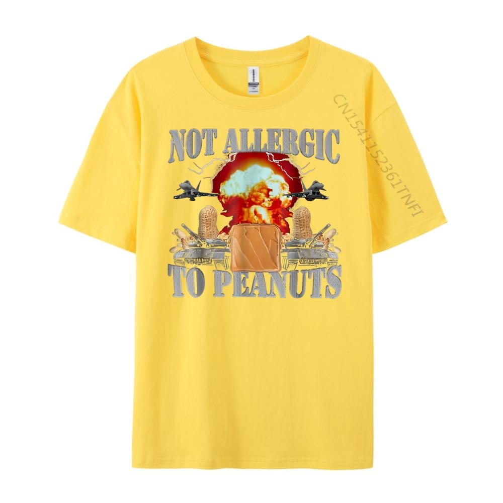 Funny Weird Meme Not Allergic To Peanut Cursed Peanut Butter T Shirts For Men TShirts Valentines Day