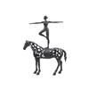 Cast Iron Hollow Horse Dancing Girl Ballet Dancer Dancing Horse Statue on Horseback Metal Figurine Sculpture of Realistic Animal