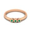 Tiny Round Shape Green Onyx Gemstone 925 Sterling Silver Rose Plated Three Stone Minimalist Women Engagement Ring