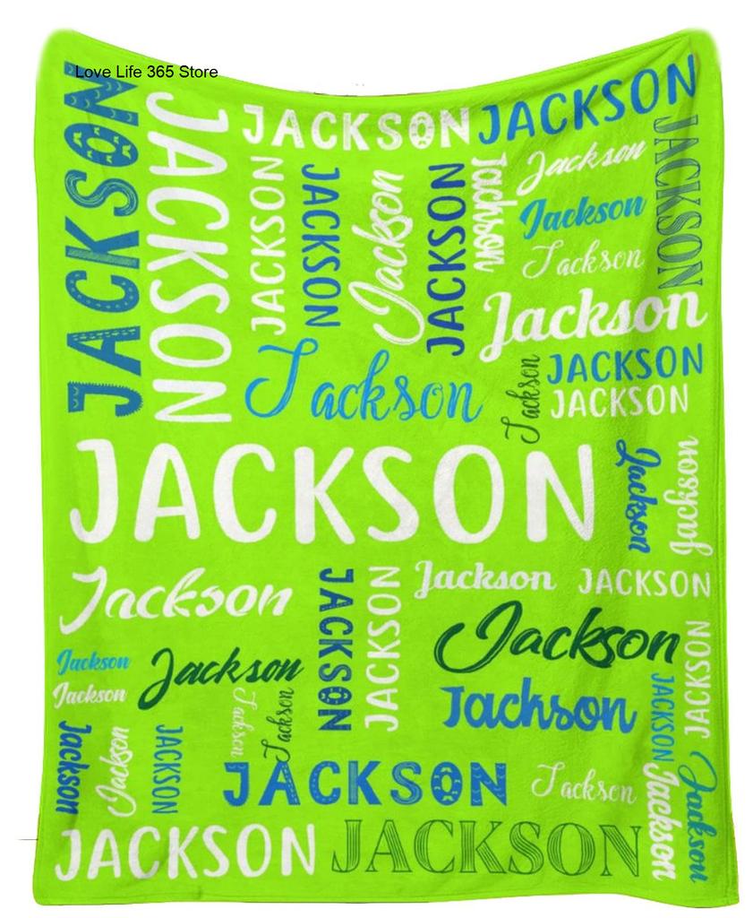 20 Colors Customized Children Adults Name Flannel Blanket Custom Personalized Day Gifts Blanket Cover Fleece Picnic Travel