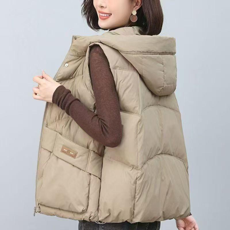 Down Vest Women Wear Autumn and Winter New White Duck Down Thickened Middle-aged Vest Vest Vest Jacket