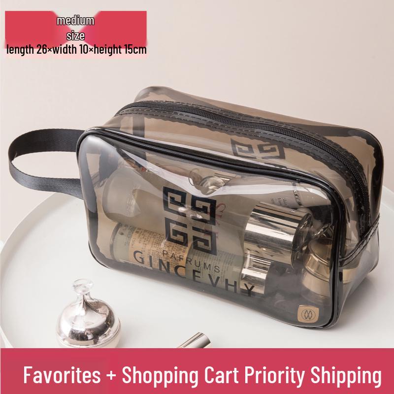 Transparent Waterproof Cosmetic Bag - Large Capacity Travel Toiletry Organizer for Women