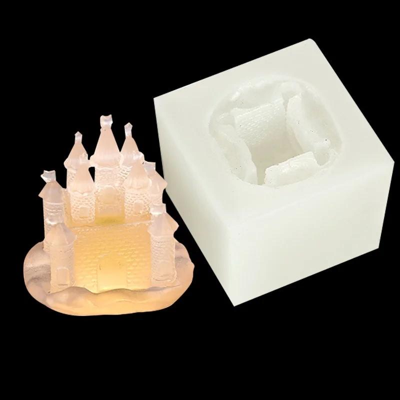 Trojrozměrná silikonová forma Castle Diy Crystal Epoxidové lepidlo Starožitná silikonová forma dortová forma