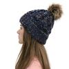 Women Casual Multicolor Outdoor Plush Ball Hats Crochet Knit