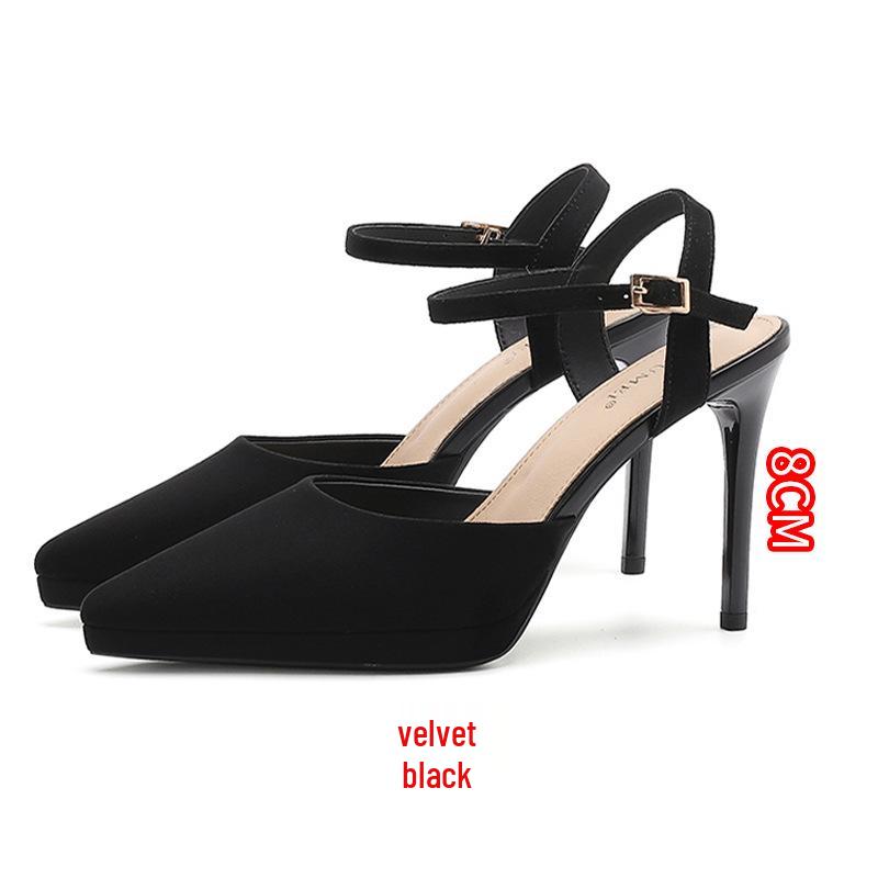 1088-15 Women's Waterproof Platform Stiletto Sandals - Summer 2025 Style, Hollow Pointed Heels