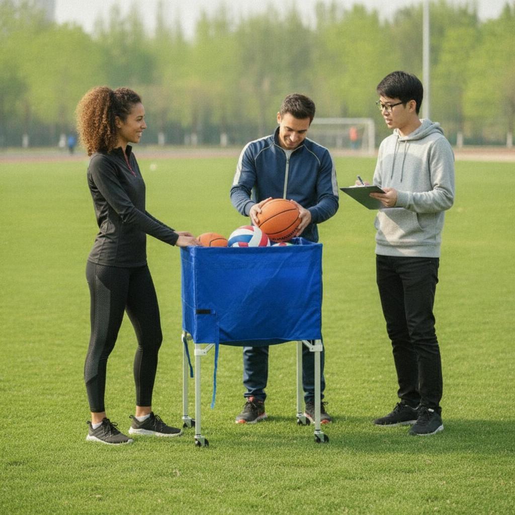 Foldable Ball Cart Lightweight Portable Athletic Gear