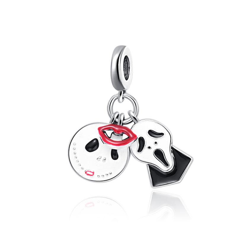 Miedziana dynia Duch Halloween Kapelusz Oczy Motyl Koralik Pasuje do Kobiecej Oryginalnej Bransoletki Biżuteria Na Prezent Bożonarodzeniowy