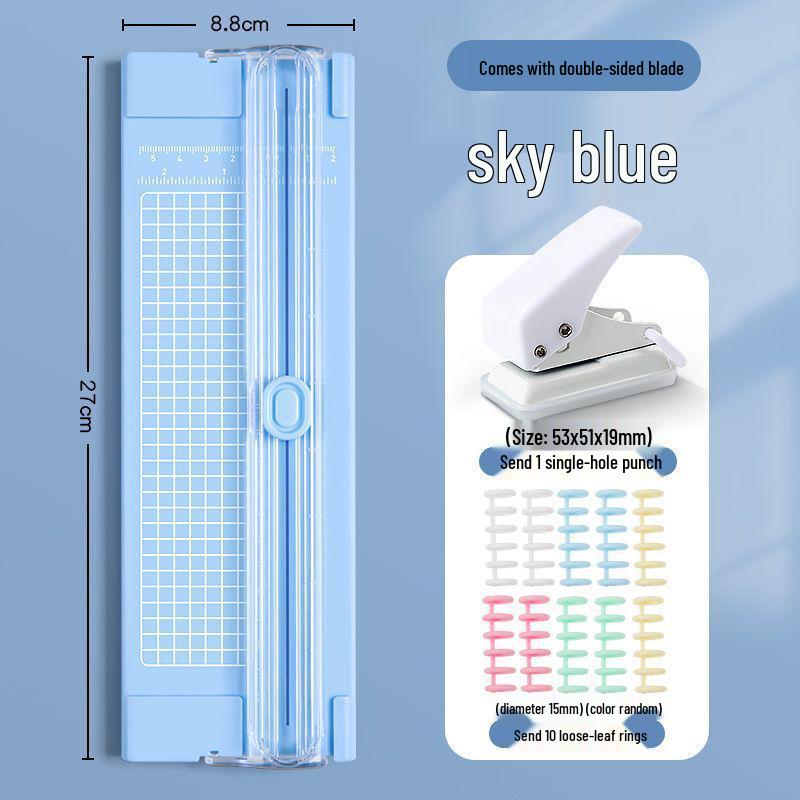Portable Guillotine Paper Cutter with Round Corner Utility Knife for Students and Office Use